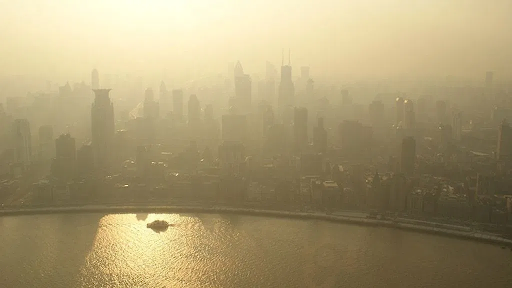 New York Haze: The skyline of New York glows under an orange haze caused by Canadian wildfires. Wildfires were primarily responsible for dangerous air quality through much of the summer months. 